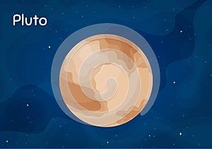 Comic space planet Pluto vector illustration.