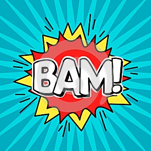 Comic Speach Bubble Effect Bam. Vector