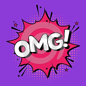 Comic Speach Bubble Effect Omg. Vector