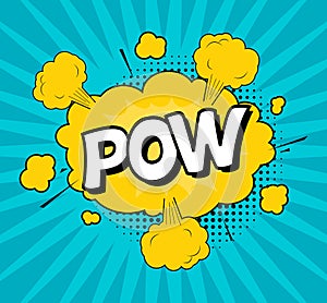 Comic Speach Bubble Effect Pow. Vector
