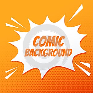 Comic speech bubble burst on orange background