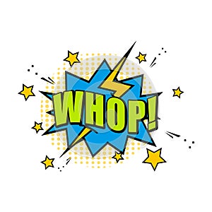 Comic speech bubble element with whop sign