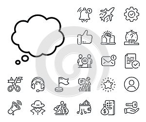 Comic Speech bubble line icon. Chat sign. Salaryman, gender equality and alert bell. Vector