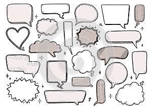Comic speech bubble set with different shape