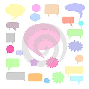 Comic speech bubble set isolated on white background. Vector illustration.