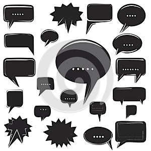 Comic speech bubble set isolated on white background. Vector illustration.
