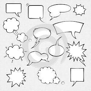 Comic speech bubble set