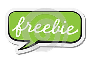 Comic speech bubble sticker with word freebie