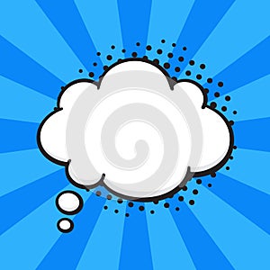 Comic speech bubble of thoughts cloud shape