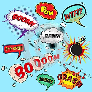 Comic speech bubbles design elements collection