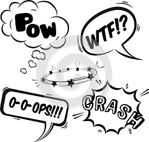 Comic speech bubbles design elements collection