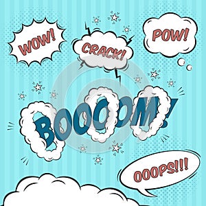 Comic speech bubbles design elements