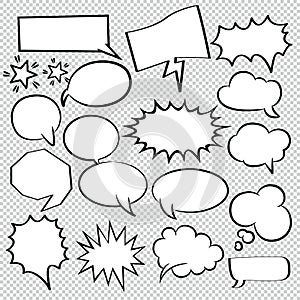 Comic speech  bubbles icons collection 07