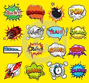 Comic speech bubbles isolated vector illustration