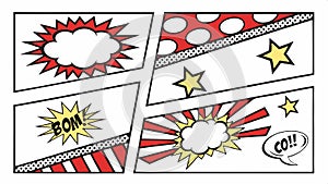 Comic speech bubbles, pop art style elements vector design Generative AI