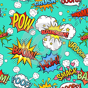 Comic Speech Bubbles Seamless Pattern Background