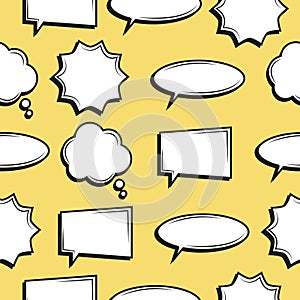 Comic speech bubbles seamless pattern