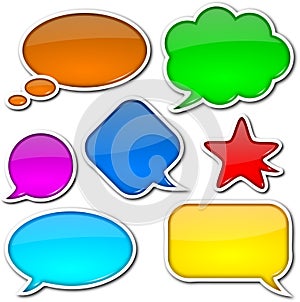 Comic speech bubbles set