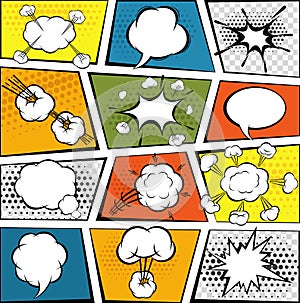 Comic Speech Bubbles Set vector design illustration