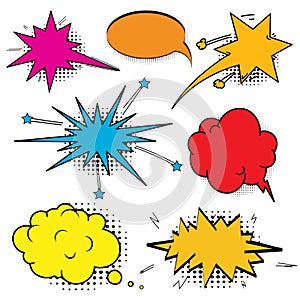 Comic speech bubbles set. Speech bubble pop art style.
