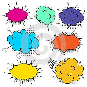 Comic speech bubbles set. Speech bubble pop art style.