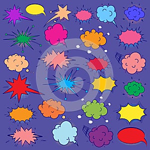 Comic speech bubbles set. Speech bubble pop art style.