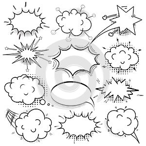 Comic speech bubbles set. Speech bubble pop art style.