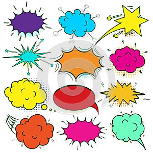 Comic speech bubbles set. Speech bubble pop art style.