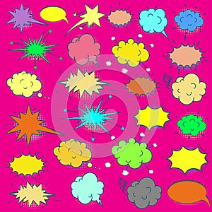 Comic speech bubbles set. Speech bubble pop art style.