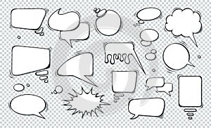 Comic speech bubbles. Set of speech bubbles. Empty Dialog Clouds. Illustration for Comics Book, Social Media Banners, photo