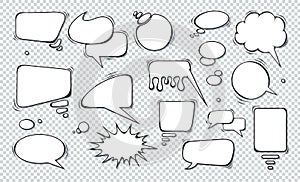 Comic speech bubbles. Set of speech bubbles. Empty Dialog Clouds. Illustration for Comics Book, Social Media Banners,