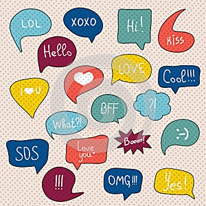 Comic speech bubbles set.