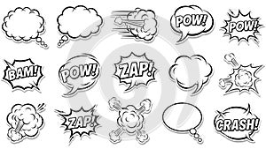 Comic Speech Bubbles and Sound Effects Set