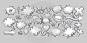 Comic Speech Bubbles and Symbols Set