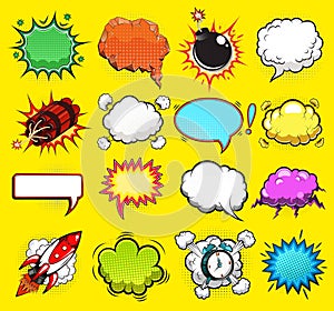 Comic speech bubbles vector