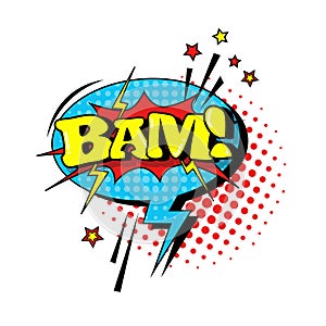 Comic Speech Chat Bubble Pop Art Style Bam Expression Text Icon