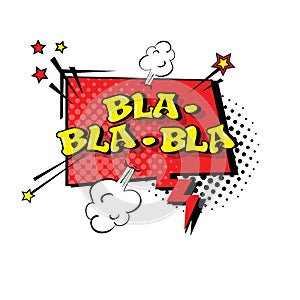 Comic Speech Chat Bubble Pop Art Style Bla Expression Text Icon