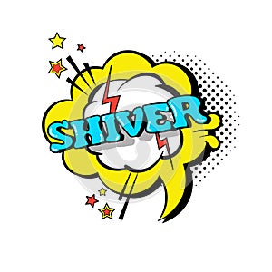 Comic Speech Chat Bubble Pop Art Style Shiver Expression Text Icon