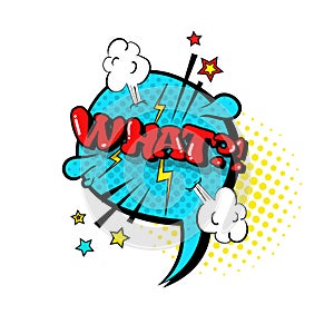 Comic Speech Chat Bubble Pop Art Style What Expression Text Icon