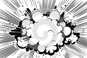 A comic speed line animation in manga and anime style using three unique concentration lines - radial, vertical, and