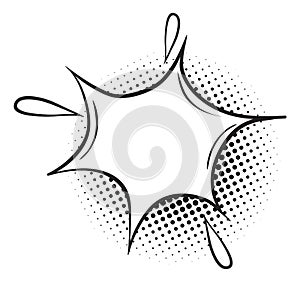 Comic splash template. Empty frame in comic effect style