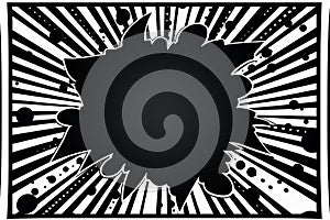 Comic style black frame bubble. Generate Ai