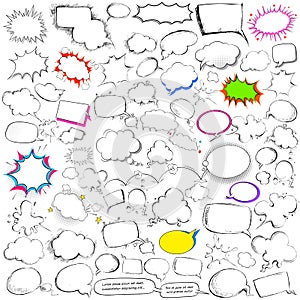 Comic style chat and speech bubble jumbo collection