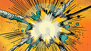 Explosive Comic Book Style Burst Background