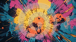 Comic style explosion with snap text effect