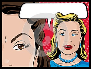 Comic Style Gossiping Women