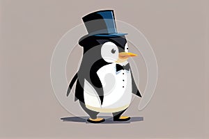 The Formal Fun Penguin, A Whimsical Illustration Made with Generative AI photo