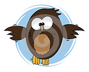 Comic style owl vector illustration