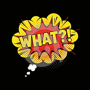 Comic Style Pop Art What Explosion Bubble Design