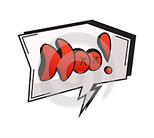 Comic Style Speech Bubble with Red Text Expression